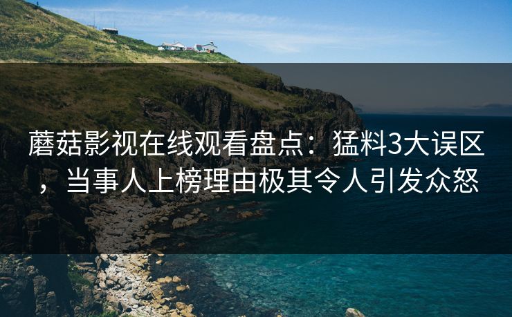 蘑菇影视在线观看盘点：猛料3大误区，当事人上榜理由极其令人引发众怒