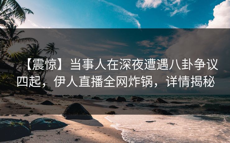 【震惊】当事人在深夜遭遇八卦争议四起，伊人直播全网炸锅，详情揭秘