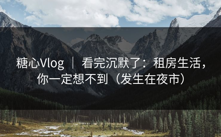 糖心Vlog ｜ 看完沉默了：租房生活，你一定想不到（发生在夜市）